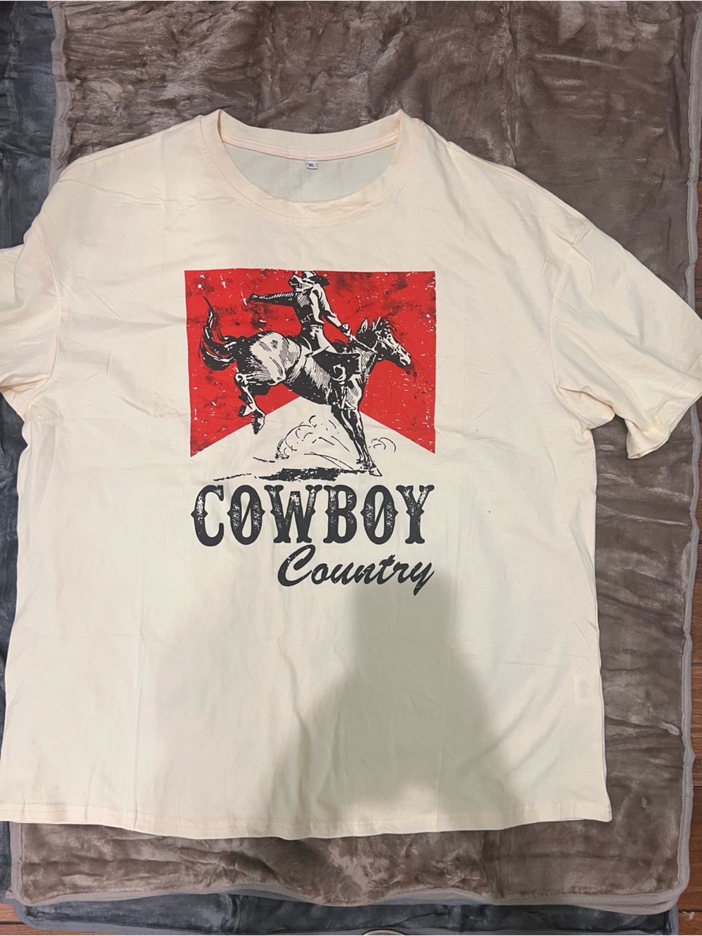 Cowboy Country Graphic Tee - Cream with Red/Black Print - Picture 2 of 2